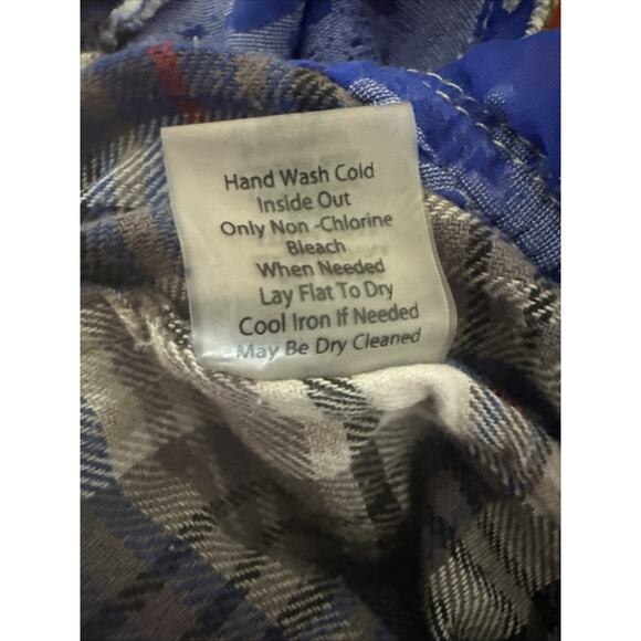 Soft Surroundings Women Blue Gray Plaid Burn Out Velvet Flannel Western Shirt M - Picture 7 of 7